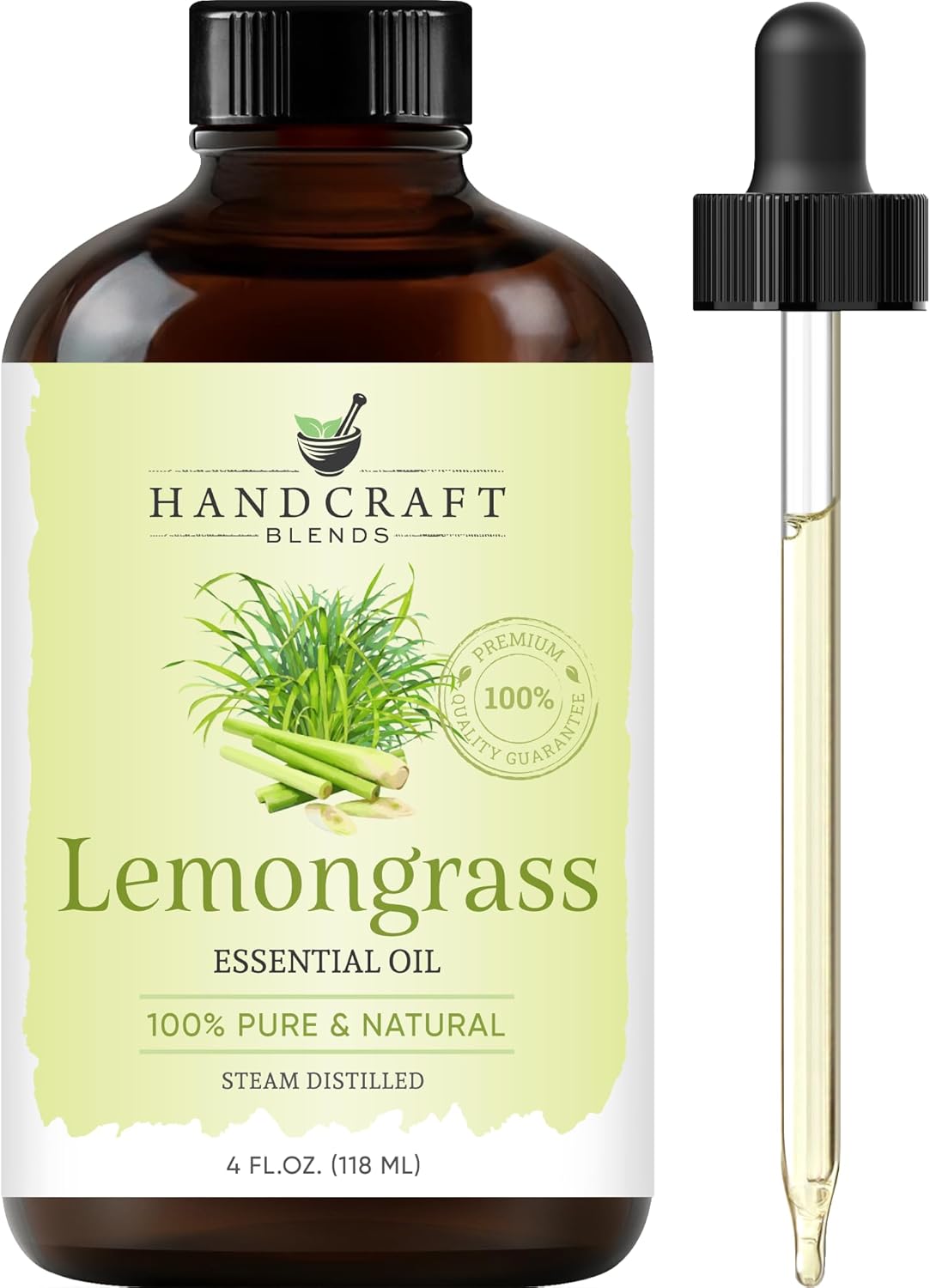Handcraft Blends Lemongrass, Peppermint & Eucalyptus Essential Oil Blend, 4 Fl. Oz, 100% Pure & Natural, Therapeutic Grade, Glass Dropper