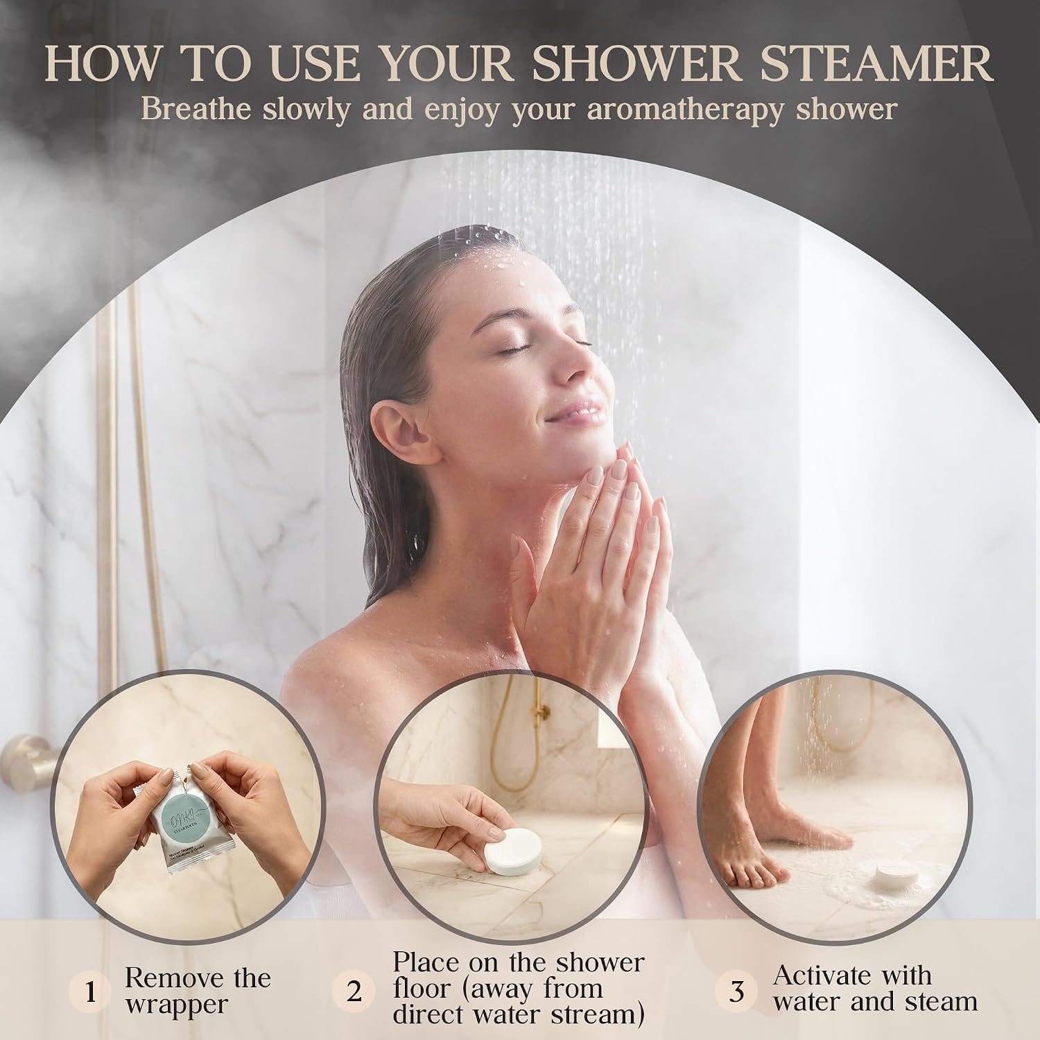 Sandalwood Shower Steamers Aromatherapy 6 Pack – Hinoki Sandalwood Shower Steamer for Relaxation, Self Care & Stress Relief – Woody Spa Shower Bombs for Women & Men, Fathers Day Gift for Dad