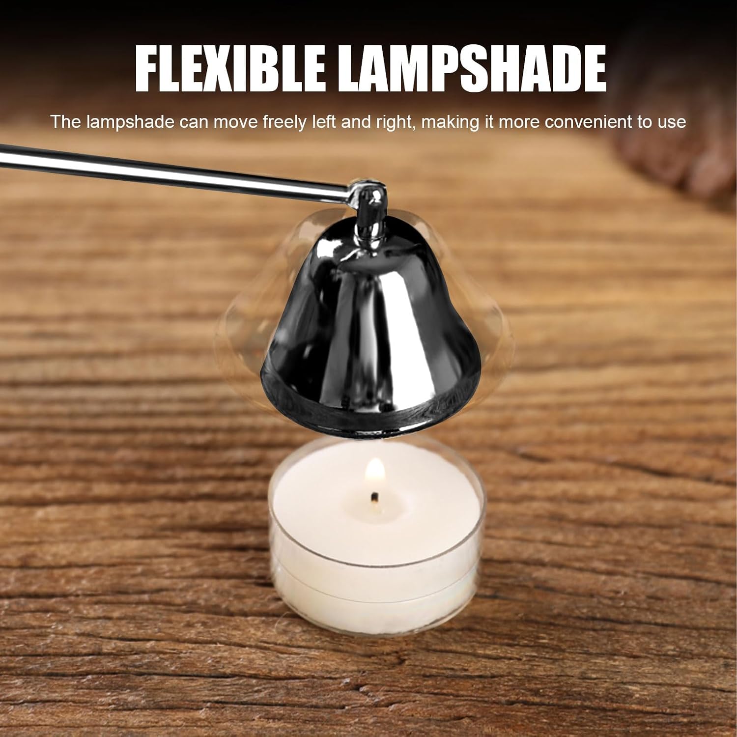Candle Snuffer, Candle Snuffers Wick Snuffer, Candle Accessory, Extinguish Candle Flame Safely with Long Handle Putting Out Fire, Candle Extinguisher Tool (Black)