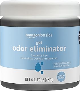 Amazon Basics Gel Odor Eliminator, Activated Charcoal, Fragrance Free, 17 Oz, 1-Pack