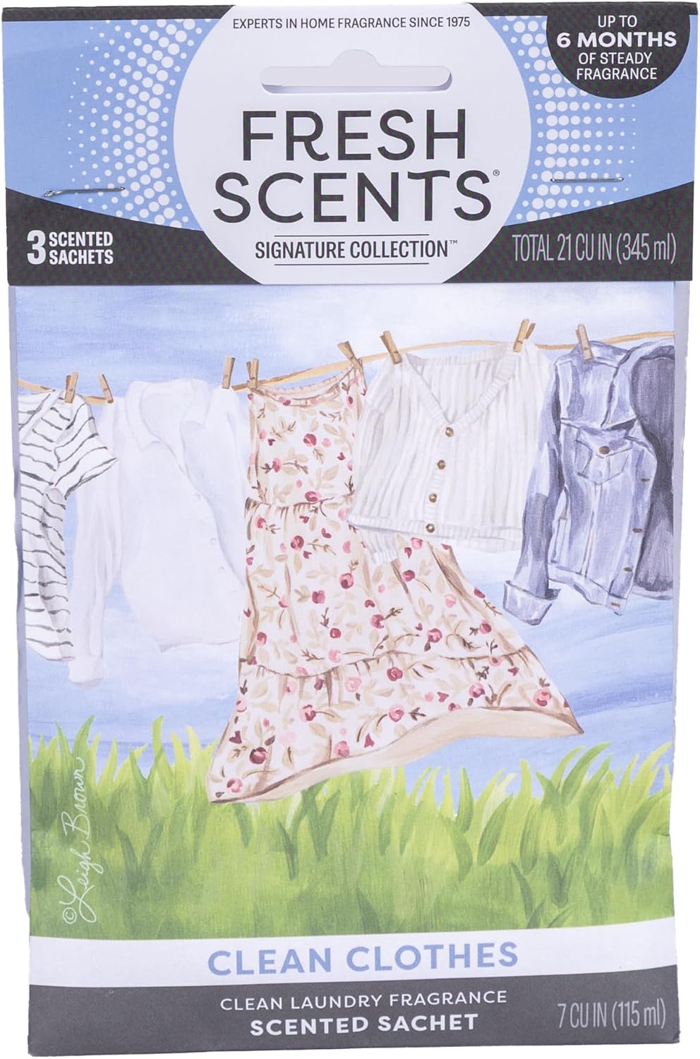 Fresh Scents | Scented Sachet Packet | Clean Clothes | Air Freshener Bags for Drawers, Closets, Cars | 3 Pack | Long Lasting Home Fragrance
