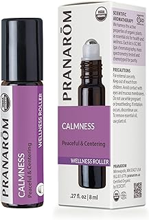 Pranarom - Calmness Mood Roller Wellness Blend 8ml - Aromatherapy for Relaxation - Certified Organic Ingredients - Convenient Roller Application - Cruelty-Free and Pure