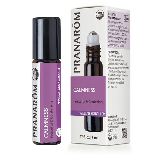 Pranarom - Calmness Mood Roller Wellness Blend 8ml - Aromatherapy for Relaxation - Certified Organic Ingredients - Convenient
