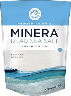 Minera Fine Grain Dead Sea Salt for Bath & Soaking – 19 lbs, Fast-Dissolving, 100% Pure & Natural, Unscented, Skin-Nourishing Bulk Sea Salt