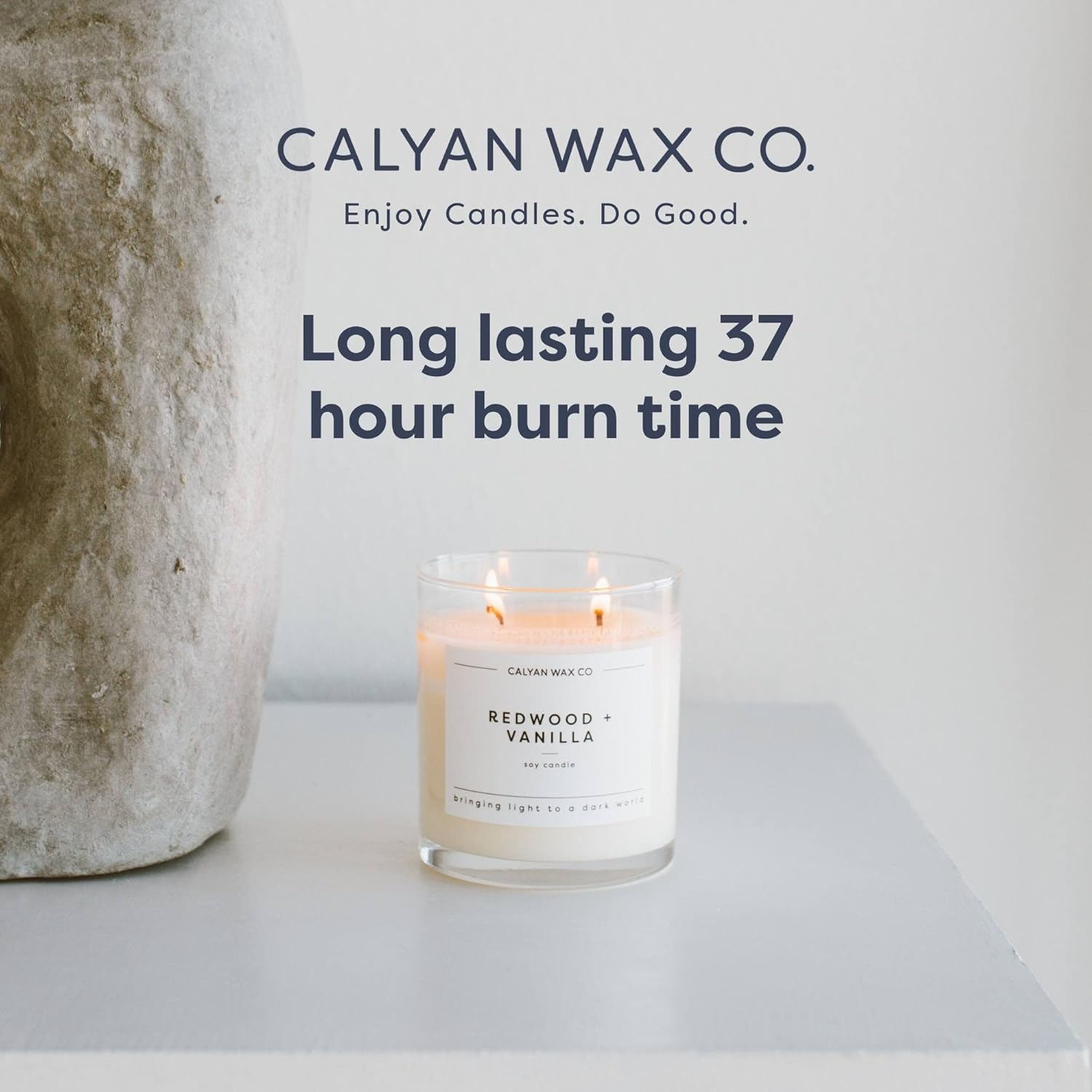 Calyan Wax Co. Texas Bluebonnets 2 Wick Scented Candle - 37 Hour Burn - Luxury Clean Soy Wax Candles - Long Lasting Large Glass Jar Candle for Home - 8.8oz