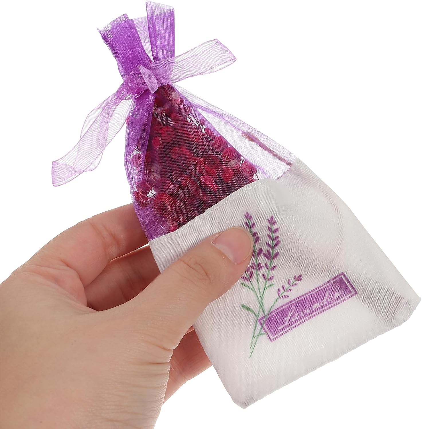 Lavender Sachet Bags 30Pcs Empty Pouch for Drawers Closets Small Gauze Sachet Bags with Flower Print 6X2.8 Inch Fragrance for Home Organization