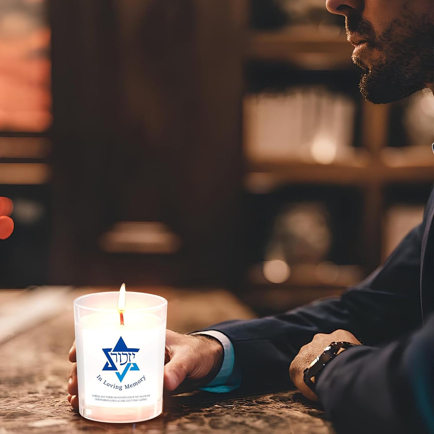 Yahrzeit Candles - Yahrzeit Memorial Candles, Memorial Bereavement Gifts for Loss of Loved One, Jewish Sympathy, Natural Soy Wax Hand Poured 7oz (White)