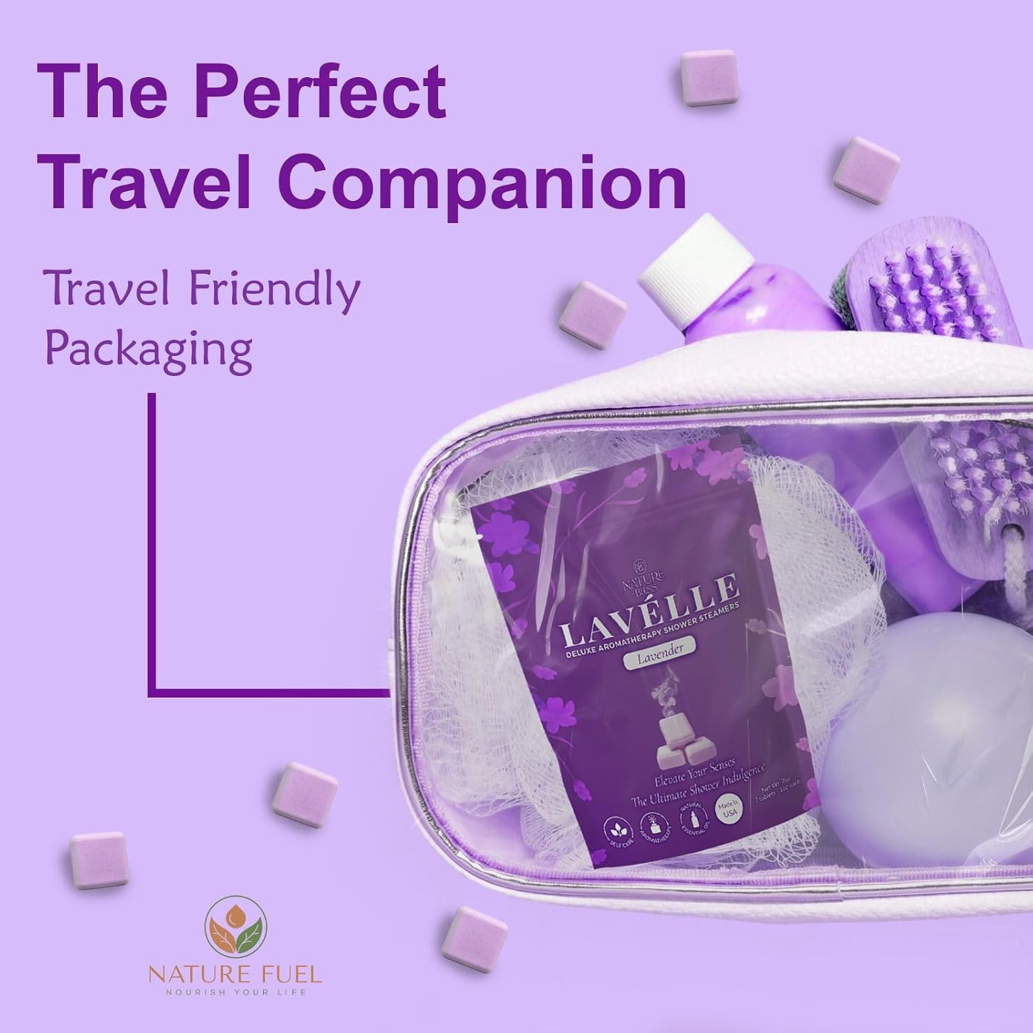 Lavender Shower Steamers - 7 Pack Lavender Shower Tablets Aromatherapy for Sinus and Tension Support - Gifts for Women & Men