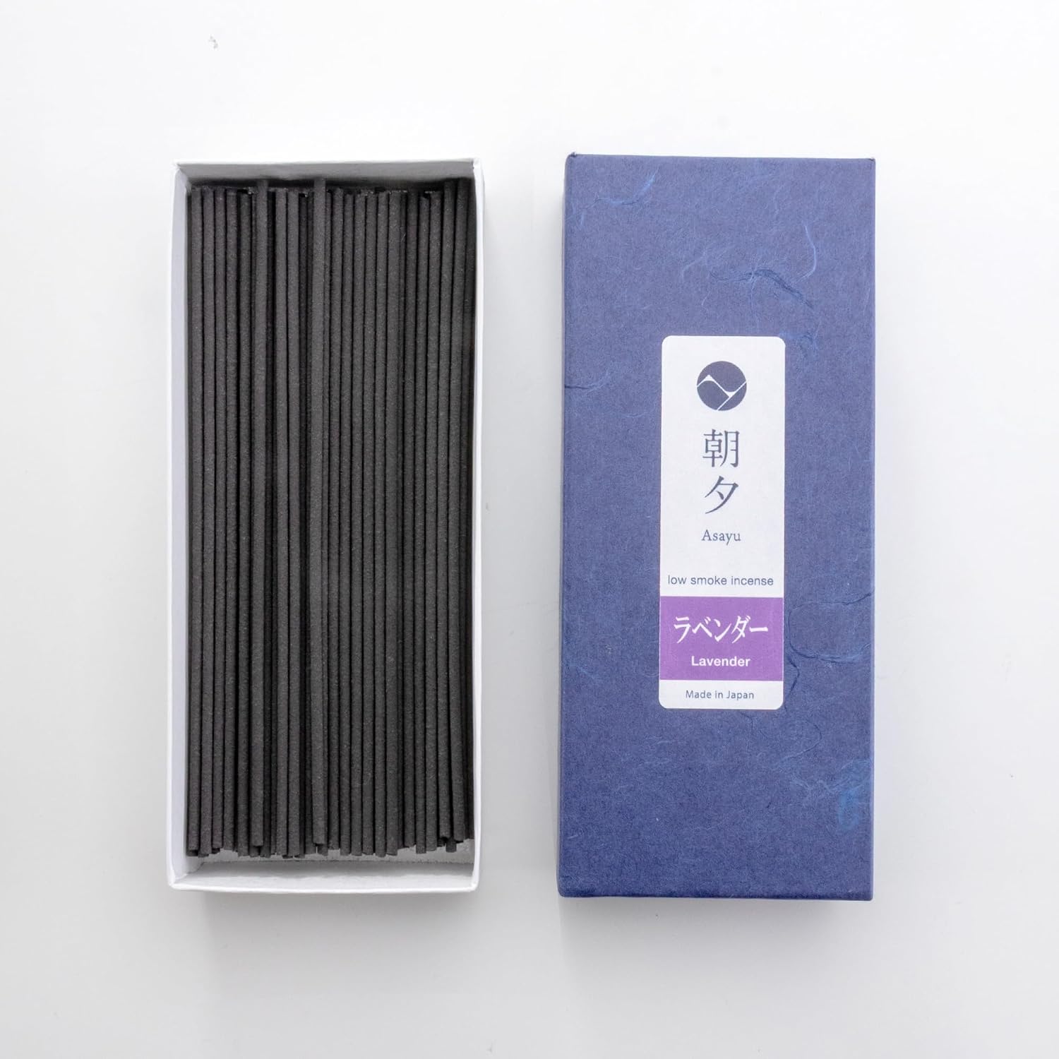 Asayu Japan Lavender Incense Sticks - Low Smoke Japanese Incense, 40g (70-80 Sticks), Made in Japan, Smokeless for Less Irritation and Non-Toxic, for Meditation, Relaxation & Home Fragrance