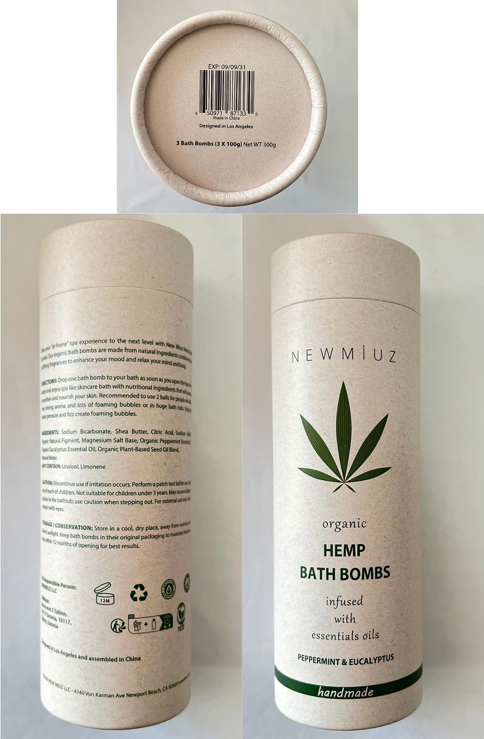 Organic Hemp Bath Bombs Infused Peppermint Eucalyptus Essential Oil Luxurious Bath Essentials Gifts for Dry Skin Immerse Yourself in A Blissful Spa