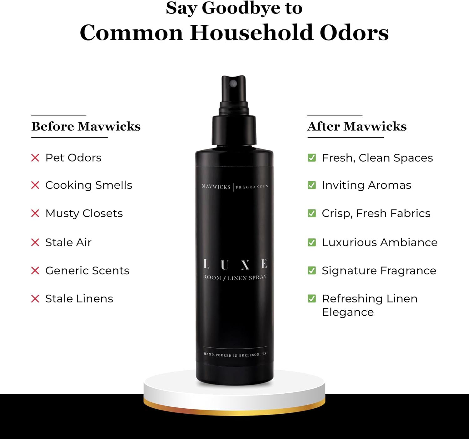 Mavwicks Fragrances - (Luxe) Linen & Room Spray (8oz) – Bedroom & Home Fragrance Mist, Long-Lasting Freshness To Brighten Up Your Space, Fabric & Air Freshener, Aromatherapy Scent Spray