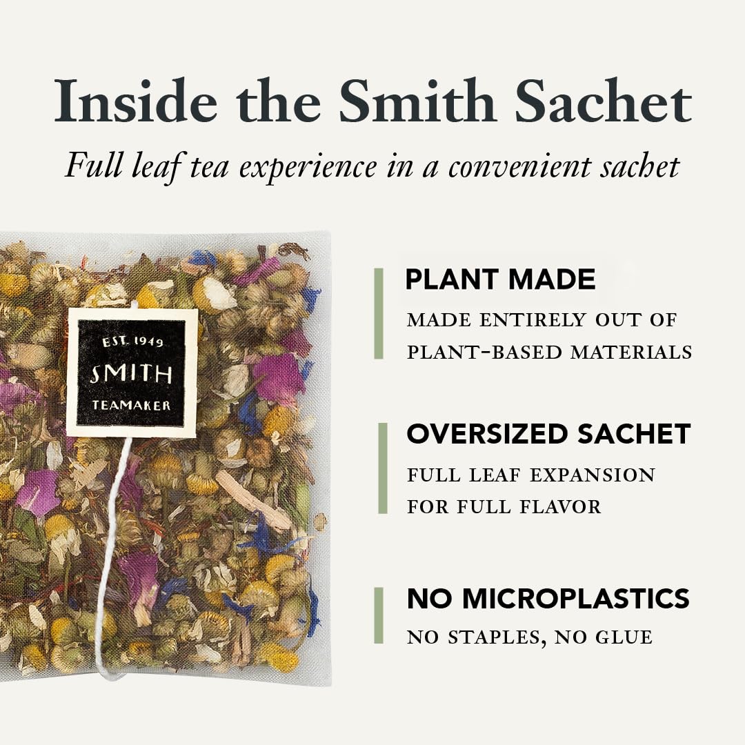 Steven Smith Teamaker Black Lavender No. 14, Lady Grey, Caffeinated, Sugar-Free, Sustainably Grown Full Leaf Black Tea Bags, 15 Sachets, 1.32oz each