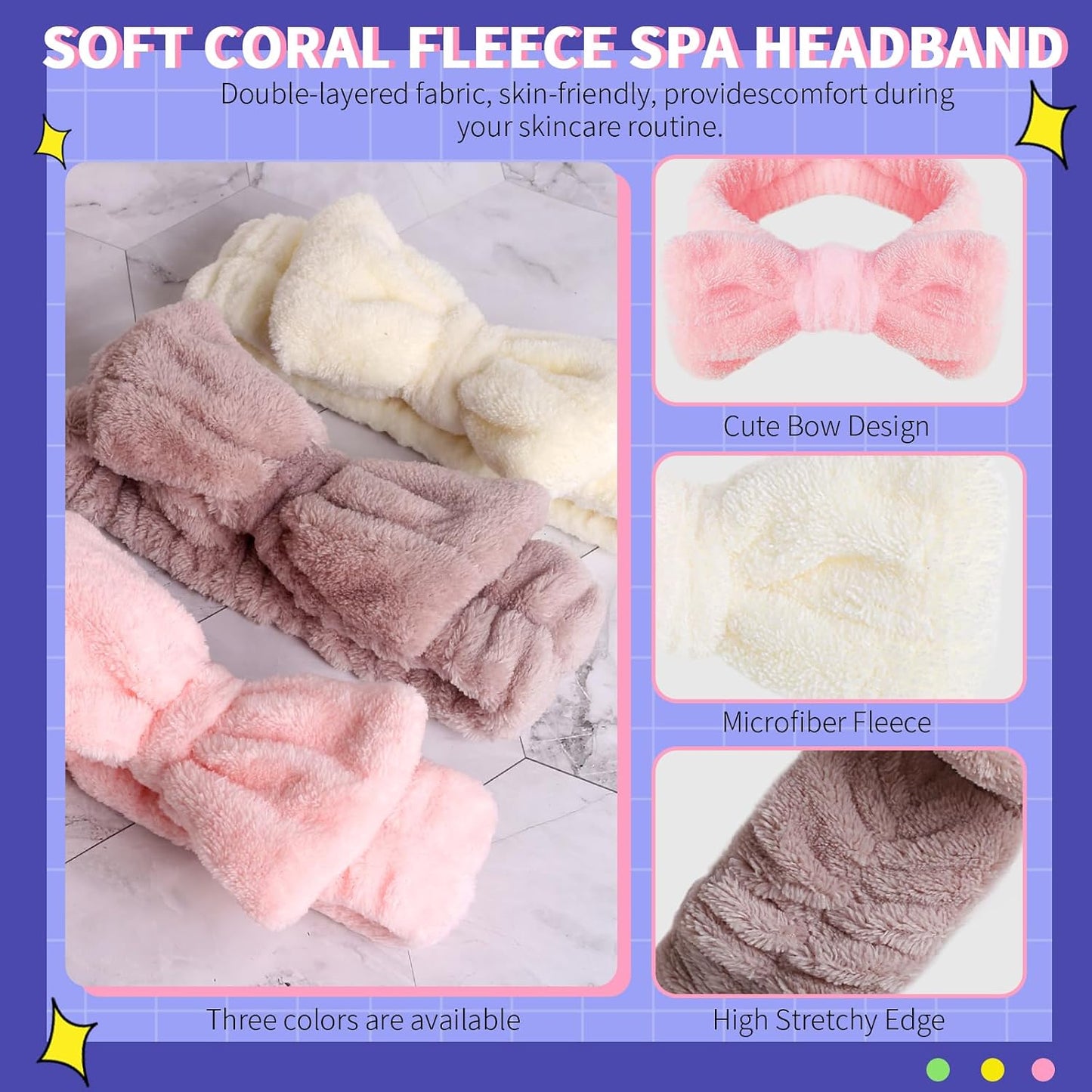 WSYUB Spa Headbands, Makeup Headband,Bow Headband for Washing Face skincare headbands for women,Easter Basket Stuffers Gifts