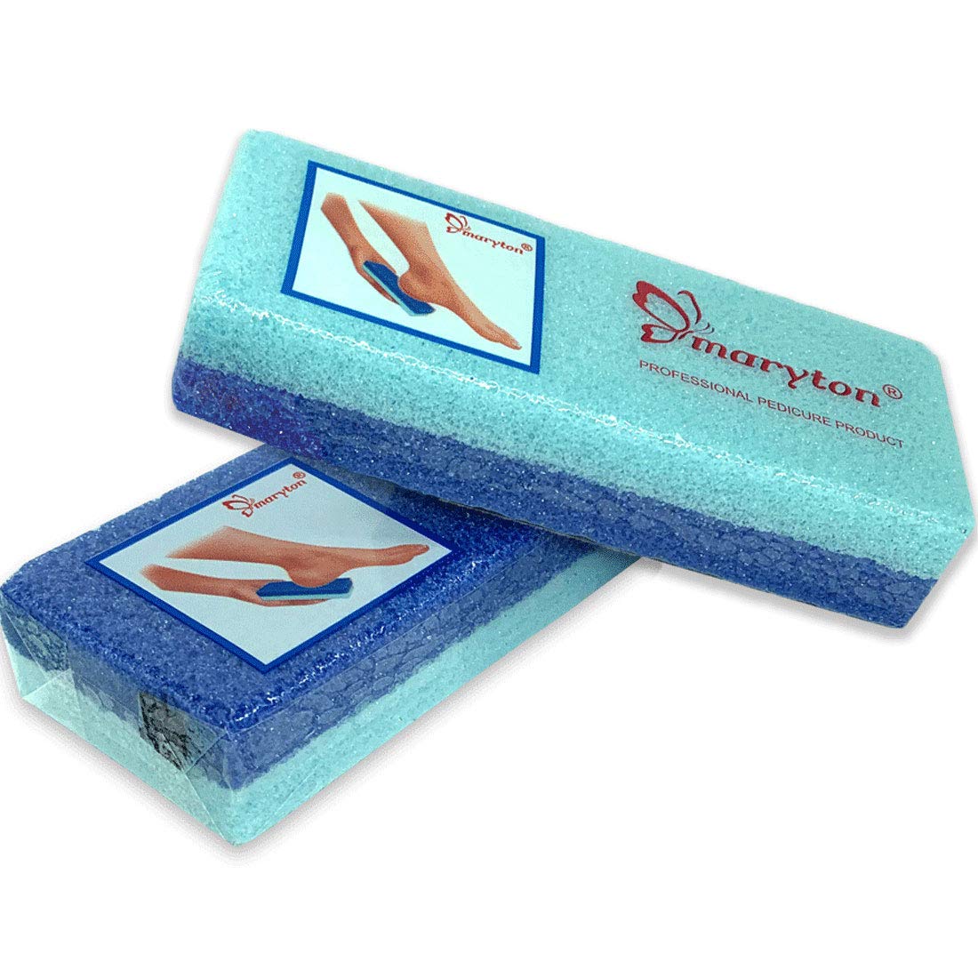 Maryton Foot Exfoliator File Scrubber Sponge Pedicure Tool Callus Remover for Feet, Salon Foot Scrub Pads Pedi Gifts for Men Women, 2pcs