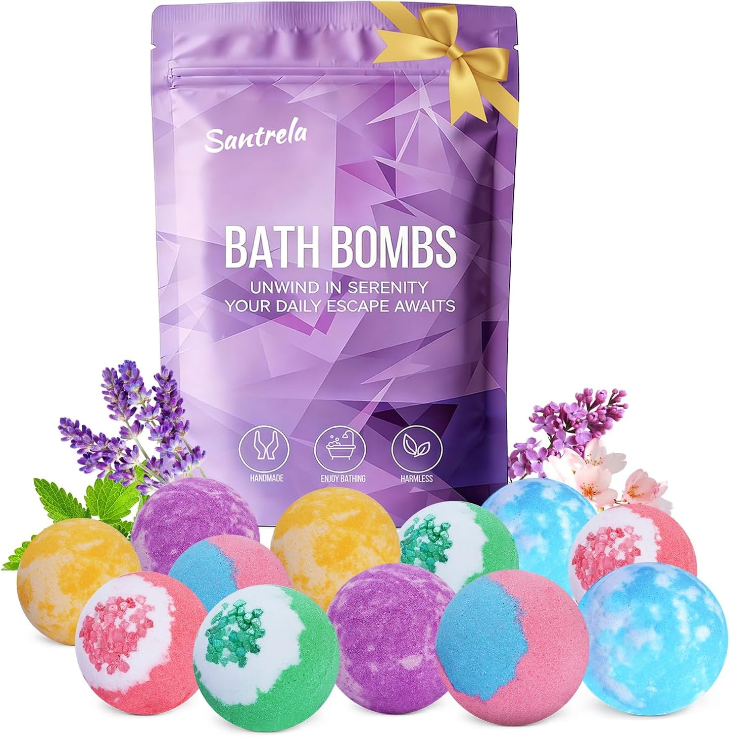 Bath Bombs for Women Relaxing, Self Care Bath Bombs Gift Set for Women, 12pcs Natural Bathbombs with Shea Butter, Mother’s Day Christmas Day Birthday Gift for Girls Wife Mother Her,Stocking Stuffers