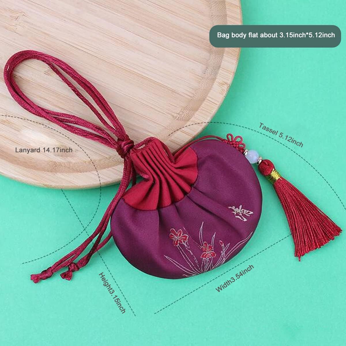 6 Pcs Chinese Sachet Silk Brocade Coin Bags Pouches with Drawstring Jewelry Gift Bag Aromatherapy Bag,Random Color