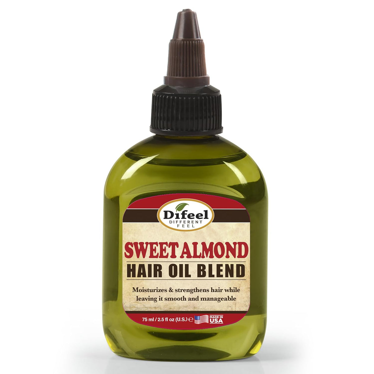 Difeel Sweet Almond Hair Oil Blend - Travel Size 2.5 ounce