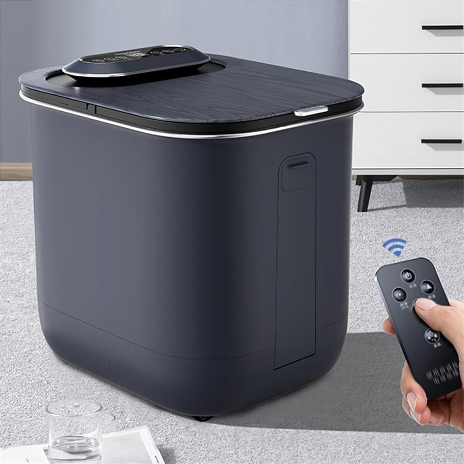 Foot Spa Bath Massager with Heat， Portable Foot Bath Basin Soak Tub with Handle Heat Temperature Control Bubbles
