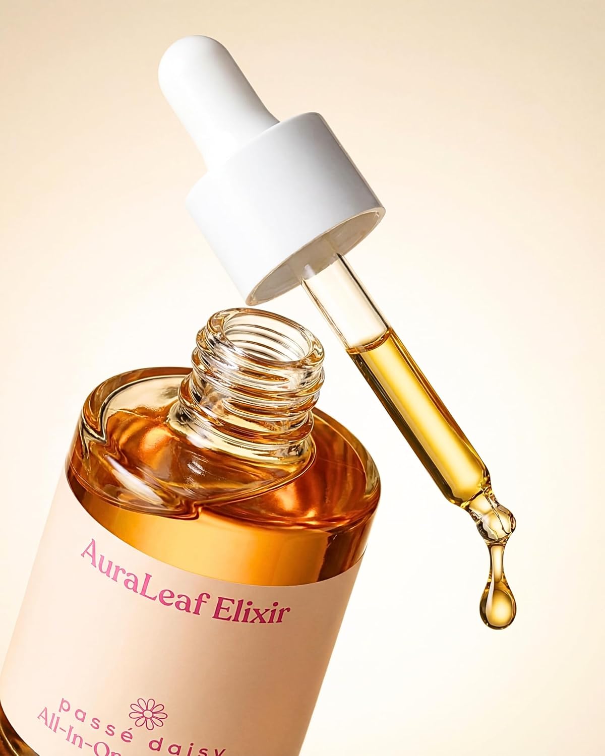 All In One AuraLeaf Elixir, Superfood Facial Oil, Deep Renewal for Dry Skin, Sparkling Mandarine Floral Cloud Scent, Refined Plum Seed & Raspberry Oil, Sea Buckthorn Fruit Oil, Vegan