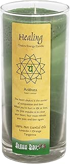 Premium Scented Candle Hand Made Chakra Energy Jar | 11 Oz | Healing, Anahata | Yoga Balance Prayer & Meditation Candle | Long Burn 60 Hours | Essential Oils, Lavandin Orange & Tangerine | Aloha Bay