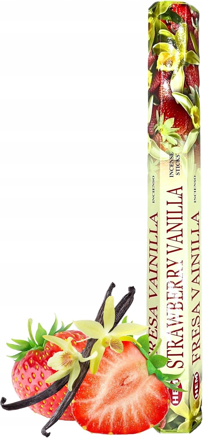 Strawberry Vanilla - Box of Six 20 Stick Tubes, 120 Sticks Total - HEM Incense
