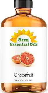 Sun Essential Oils 8oz Grapefruit Essential Oil - Aromatherapy Grapefruit Oil Bulk