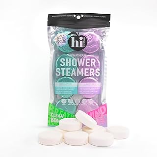Aromatherapy Shower Steamers Variety Pack by Hi Peach Layne – Pack of 8: Four Eucalyptus & Four Lavender Shower Steamer Tablets