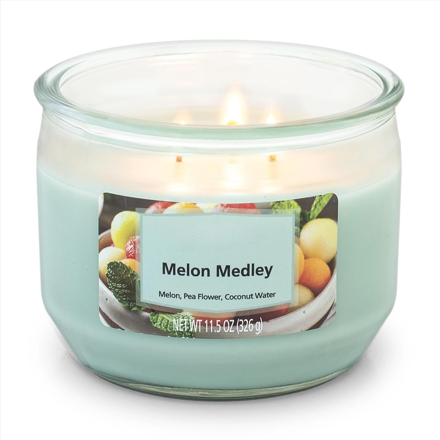 Melon Medley Scented 3 Wick Candle, 11.5 oz.