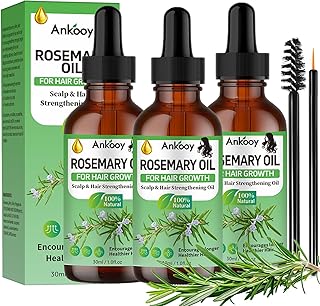 3 Pack Rosemary Oil for Hair Growth,Rosemary Hair Growth Oil,Strengthening Oil for Dry Damaged Hair,Hair Loss Treatment & Thickens Hair,Scalp Care Promotes Hair Thickness for Men Women