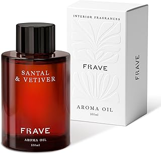 Santal & Vetiver Aroma Oil Refill Scent for Oil Diffusers, 100ml, 3.38 oz, Inspired by Modern Sandalwood Elegance, Luxurious Relaxing Aromatherapy Home Fragrance for Waterless Cold Air Diffusers