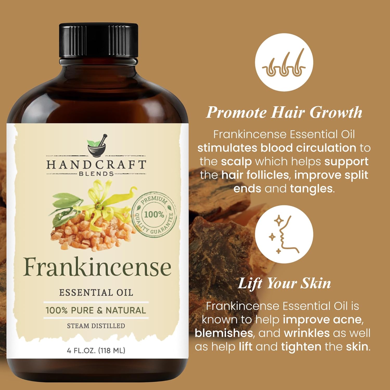 Handcraft Blends Bright & Centered Set: Frankincense and Lemon Essential Oils – (2 x 4 Fl Oz) – 100% Pure & Natural – for Diffuser, Aromatherapy, and DIY Projects