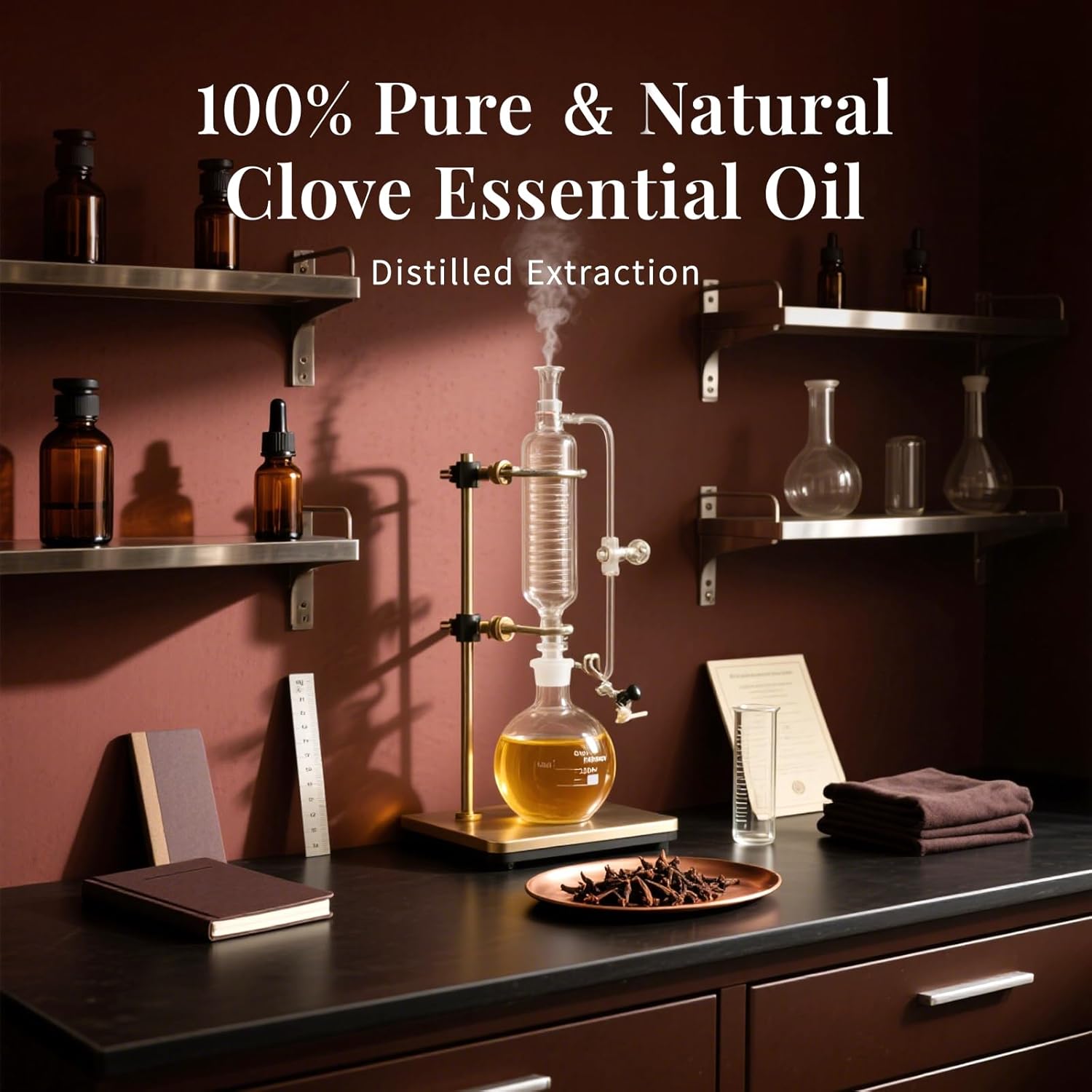 SU JUABA Clove Essential Oil 4 Oz, 100% Pure & Natural Aromatherapy Oil for Oral Care, Teeth & Gums, Diffuser, Skin, Hair - 118ML