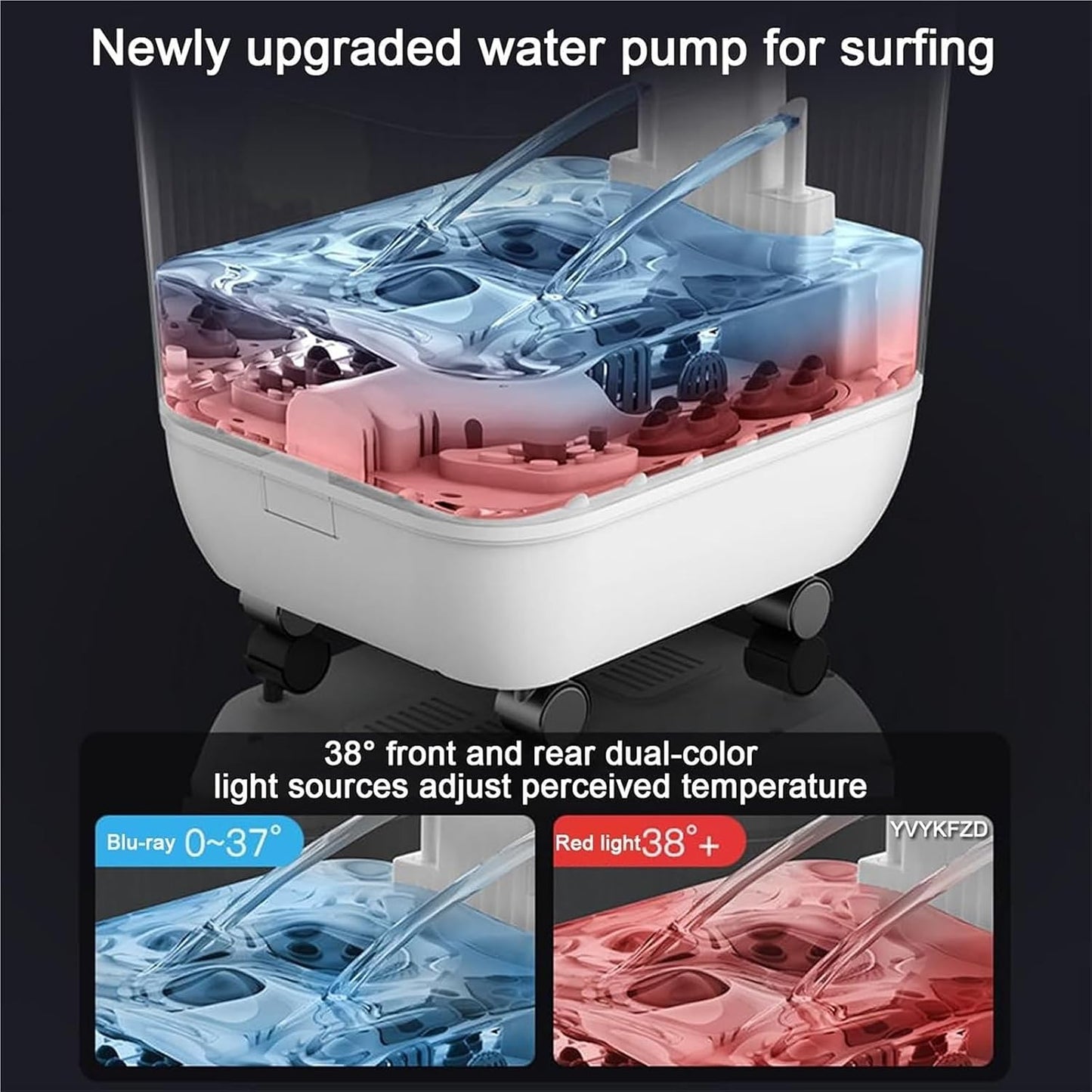 Foot Spa Bath Massager with Heat， Portable Foot Bath Basin Soak Tub with Heat Red Light Temperature Control Bubbles(C)