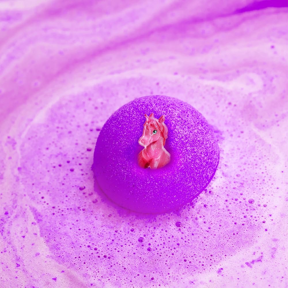 Zimpli Kids Large Unicorn Surprise Bath Bomb, 1 of 6 Surprise Unicorn Toys to Collect, One per Baff Bomb, Children's Collectable Bath Toy