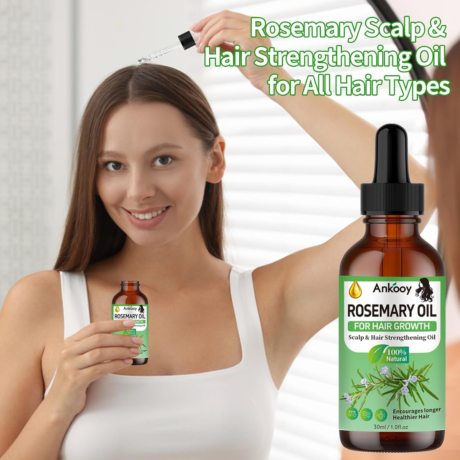 3 Pack Rosemary Oil for Hair Growth,Rosemary Hair Growth Oil,Strengthening Oil for Dry Damaged Hair,Hair Loss Treatment & Thickens Hair,Scalp Care Promotes Hair Thickness for Men Women