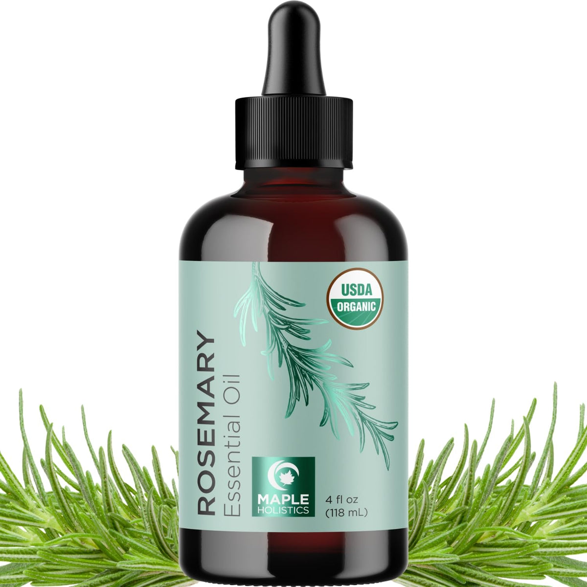 Certified Organic Rosemary Oil for Hair - Extra Large 100% Pure USDA Organic Rosemary Essential Oil for Hair Skin and Nails