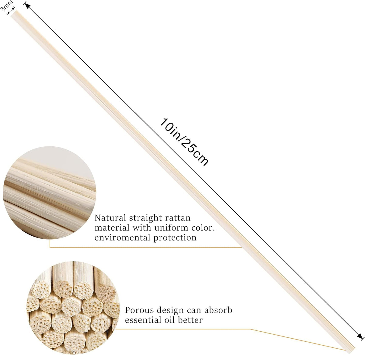 VFULIE 100PCS Reed Diffuser Sticks
