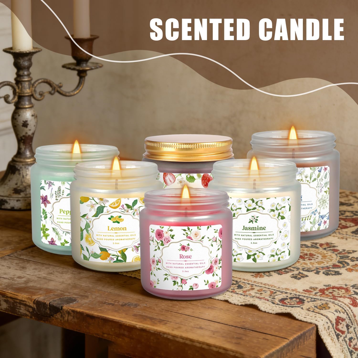 YOROXRG 12 Pack Scented Candles with Added Natural Essential Oils, 3.05oz, Suitable for Various Festivals, Parties, Yoga, and Home Scene