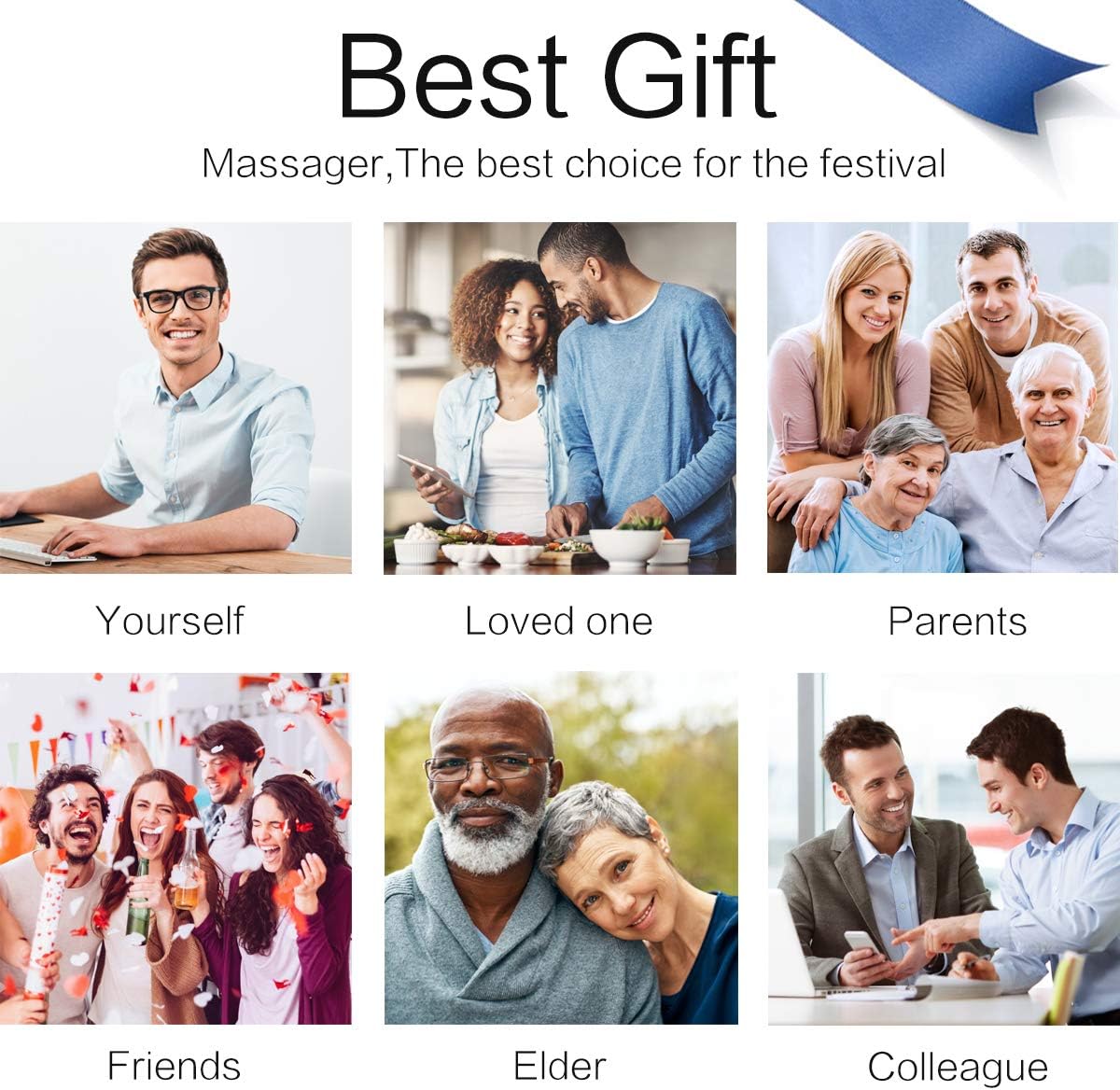 Mo Cuishle Women Men Gifts, Shiatsu Back Shoulder and Neck Massager with Heat, Electric Deep Tissue 4D Kneading Massage, Best Gifts for Mom Dad Wife Husband her Him, Christmas, Birthday (NOT Cordless)