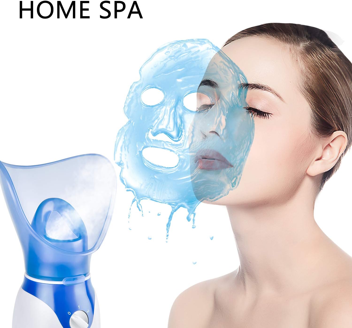 Face Steamer for Facial Deep Cleaning, Facial Steamer for Women, 2 Modes Nano Ionic Facial Steamer for Unclogs Pores, Hydrating, Blue(Include Blackhead Remover Kit, Brush, Headband)