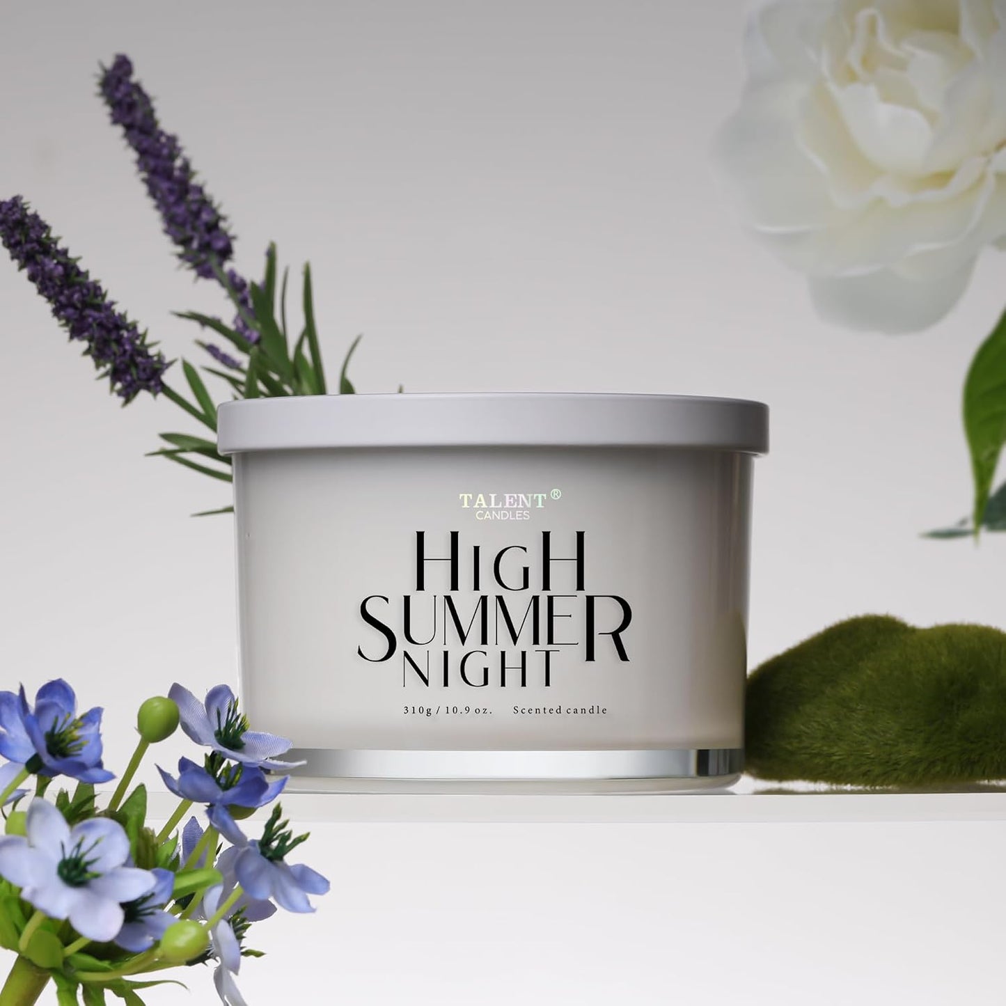 Scented Candle, Talent Candles for Home Scented, 3 Wicks Soy Candles, Candle Gifts for Women & Men, Contemporary Jar Candles, 10.9oz High Summer Night