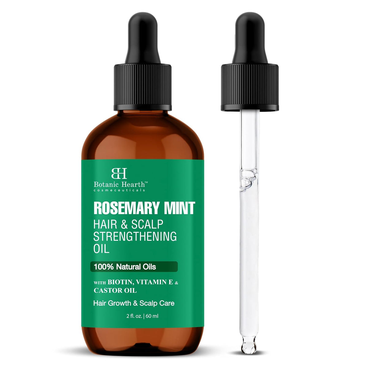 Botanic Hearth 100% Pure Rosemary Mint Oil For Hair Growth & Hair Oils 2 Fl Oz