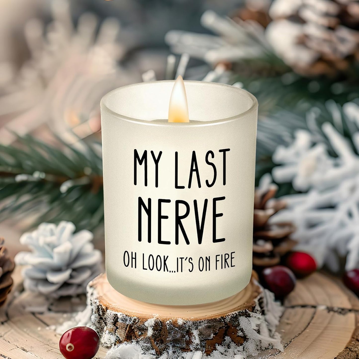 Birthday Gifts for Women Men, Husband Wife Birthday Gift Ideas, Unique Home Decor Friendship Gifts for Women, Funny Gift for Him Her Dad Mom Sister Teacher Coworker Best Friend, My Last Nerve Candle