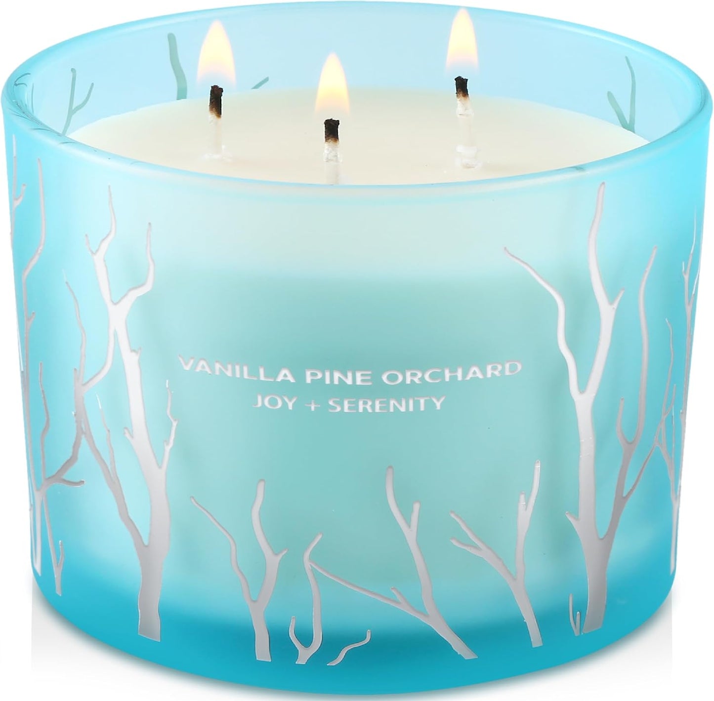 Vanilla Pine Orchard Candle | 14.5oz Large 3 Wick Soy Wax Candle for Home | Strongly Scented Winter Apple Vanilla Aromatherapy Candle | Long Lasting, Clean Burn | Stress Relief Gift for Women & Men