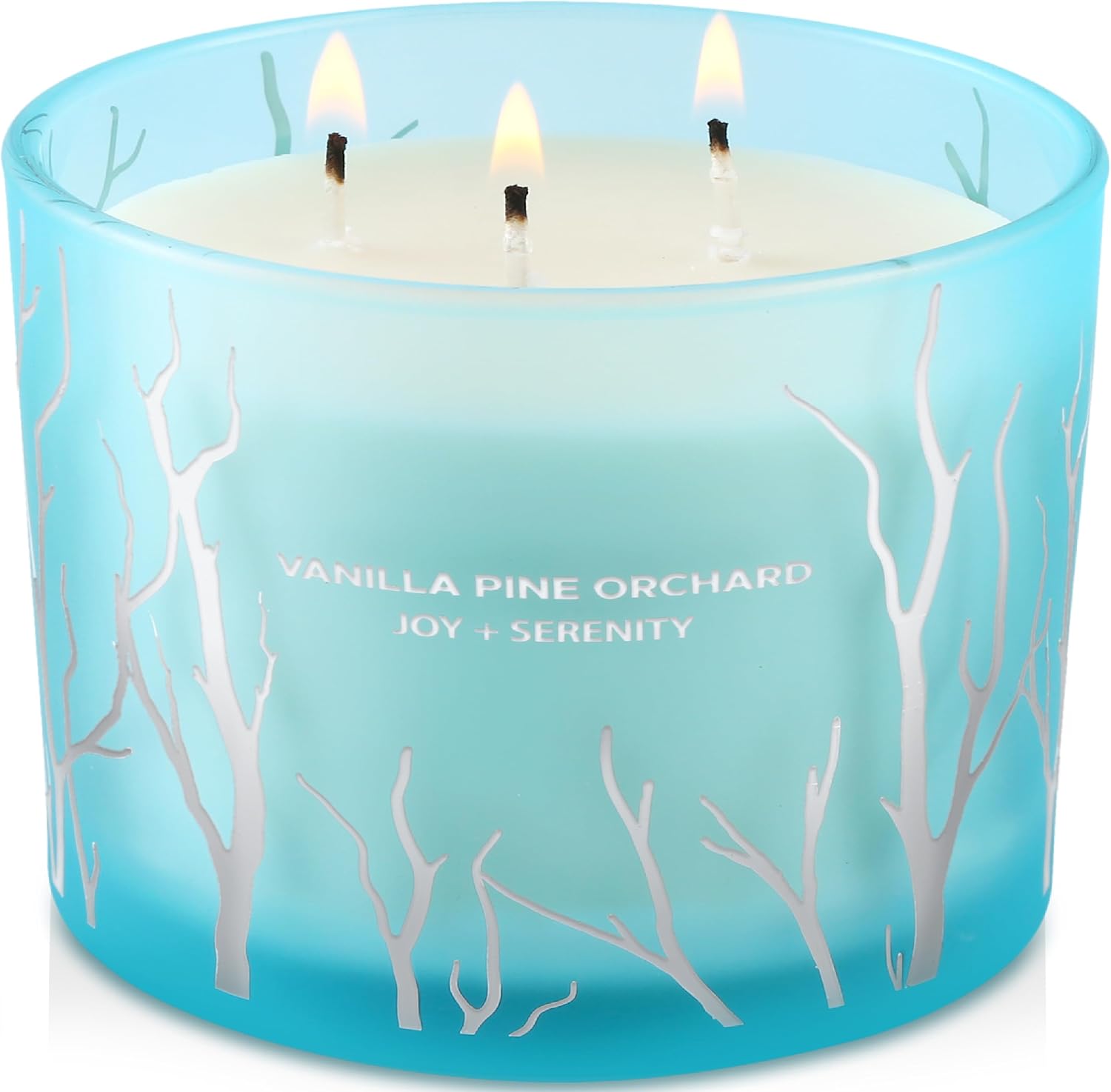 Vanilla Pine Orchard Candle | 14.5oz Large 3 Wick Soy Wax Candle for Home | Strongly Scented Winter Apple Vanilla Aromatherapy Candle | Long Lasting, Clean Burn | Stress Relief Gift for Women & Men