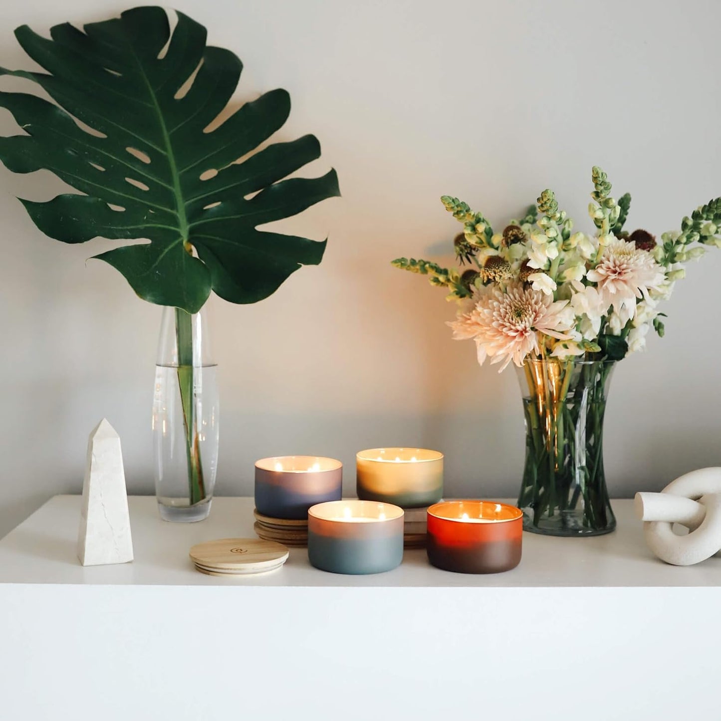 Calyan Wax Co. Piñon & Woods 3 Wick Scented Candle - 30 Hour Burn - Luxury 3 Wick Soy Candles - Clean Soy Wax Candles - Long Lasting Large Glass Jar Candle for Home - 8oz