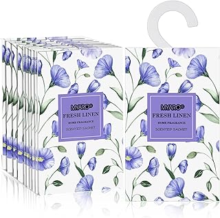 MYARO Large 12 Pcs Linen Scented Sachets for Drawer and Closet, Long-Lasting Sachets Bags Air Freshener Fresh Scents, Hanging Potpourri Bags Home Fragrance for House