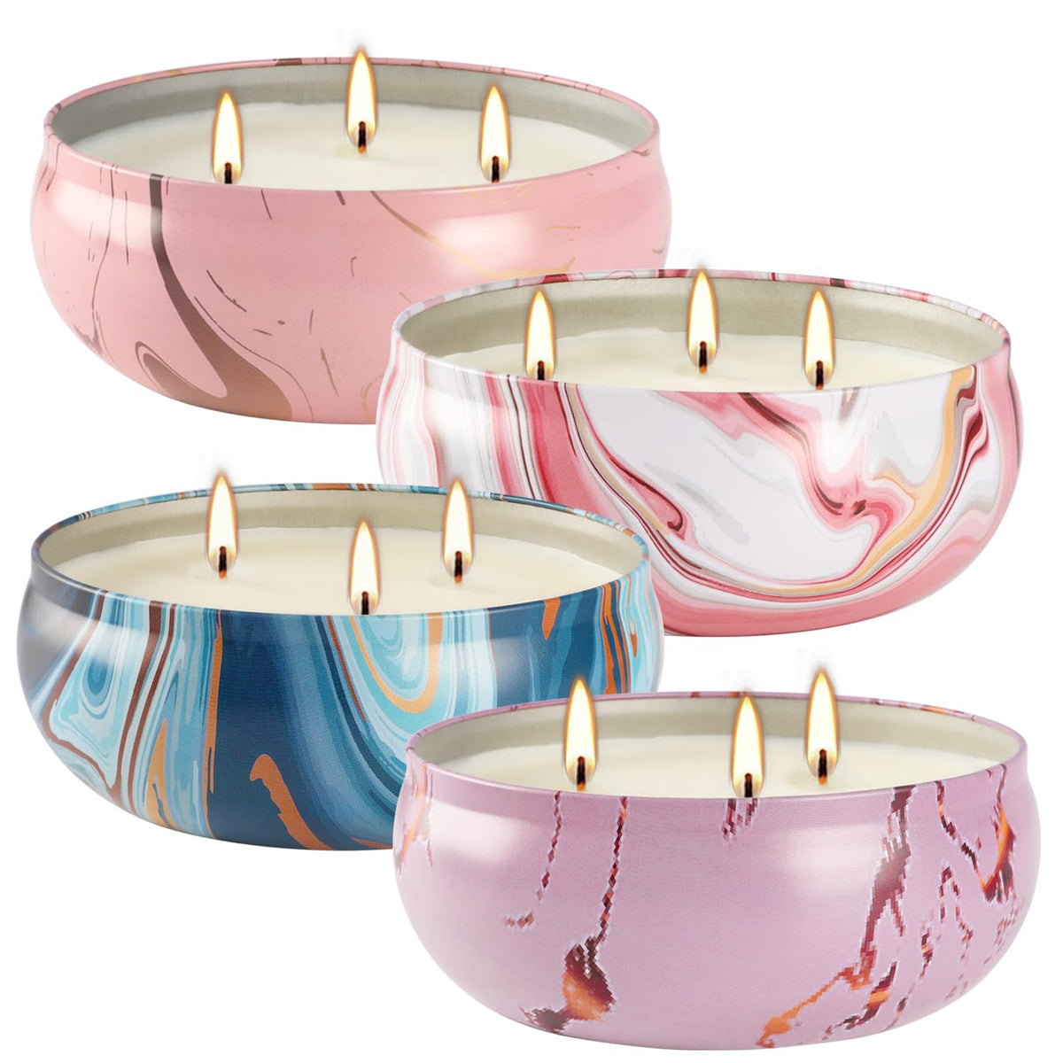 4 Pack Citronella Candles-3 Wick Scented Candles