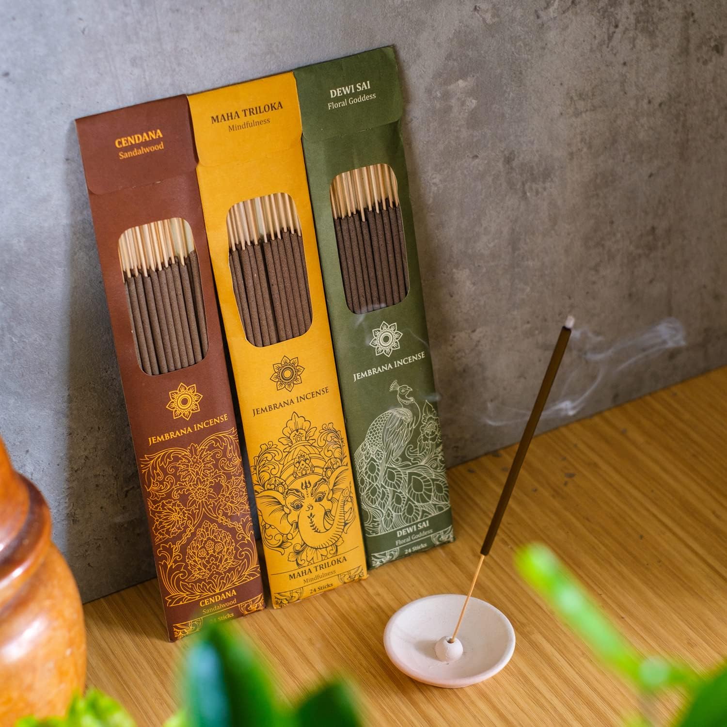Bali Soap Jembrana Incense Sticks - Variety Pack 6 Scents (144 Sticks Total, 24 Sticks Each) of Lotus (Padma), Sandalwood, Gardenia, Maha Triloka, Raja Harum & Dewi Sai (Amber)