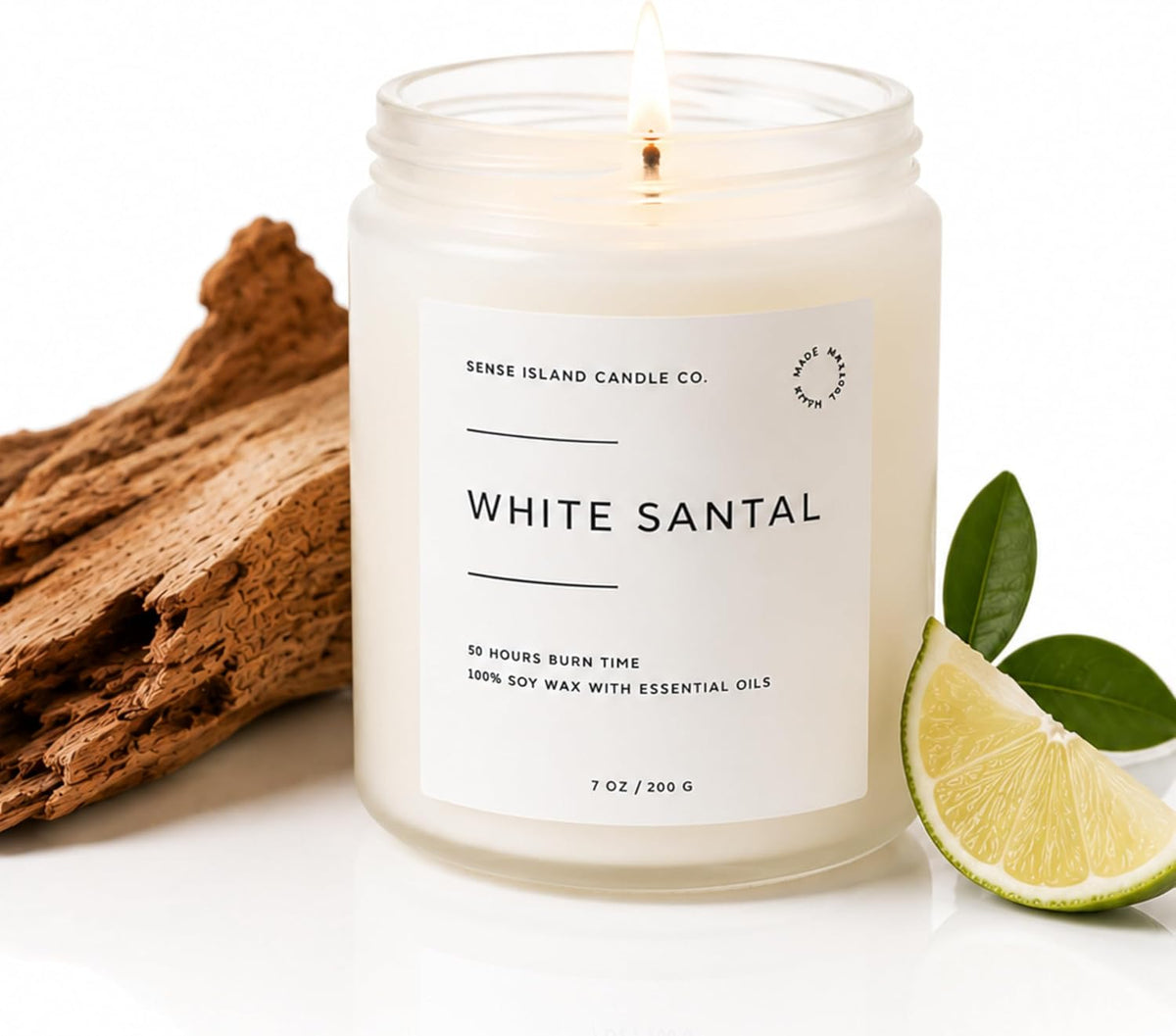 White Santal Scented Candle for Home